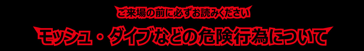 モッシュ・ダイブなどの危険行為についてのお知らせ